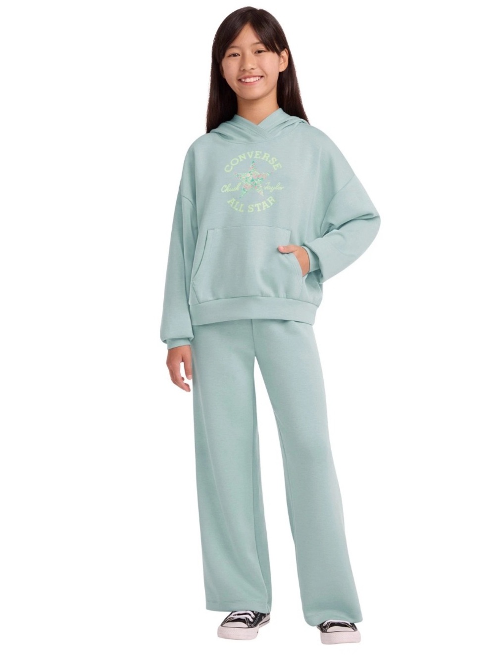 Converse Youth Mint Green 2-Piece Hoodie & Pant Set Size  XS 5/6